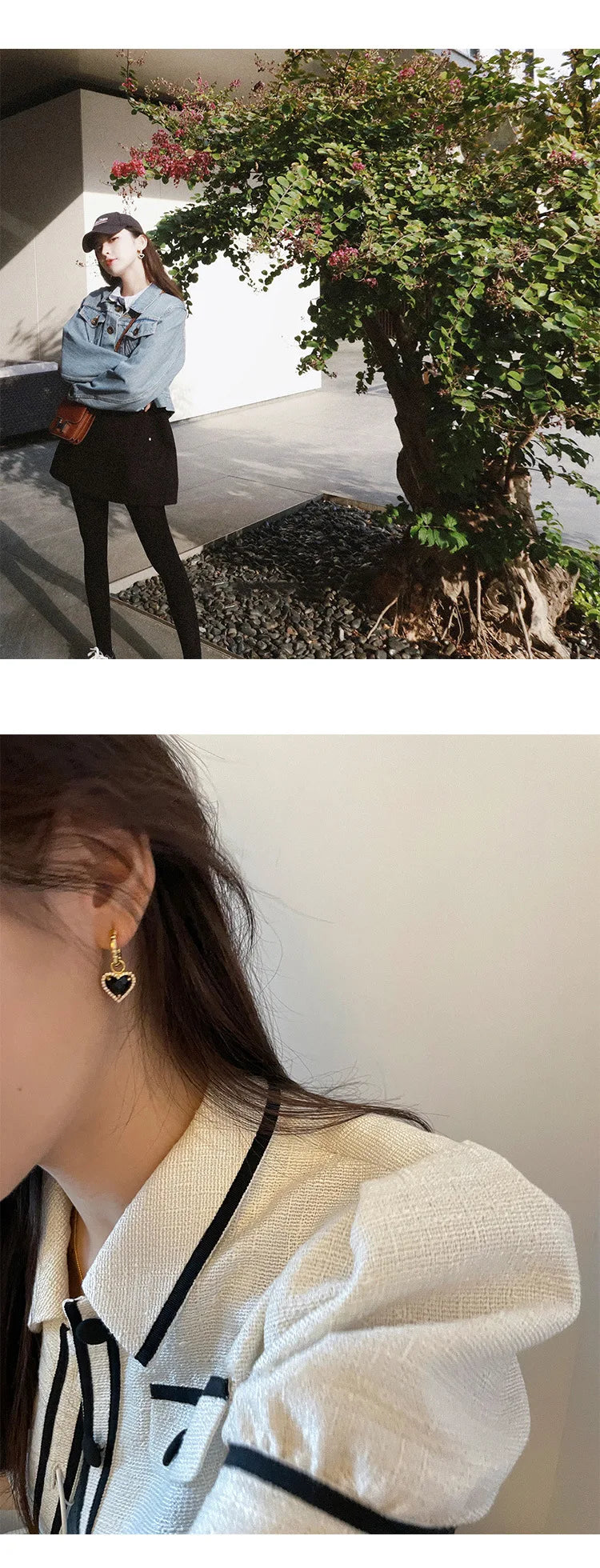 LIVVY Fashion Black LOVE Heart Zircon Drop Earrings